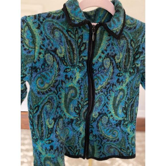 Vintage Pendleton Merino Wool Jacket Vibrant Paisley Classic Cozy Old Money Boho - Picture 3 of 7